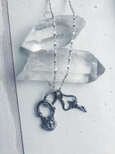 Load image into Gallery viewer, locke amulets // padlock and key companion pendants necklace
