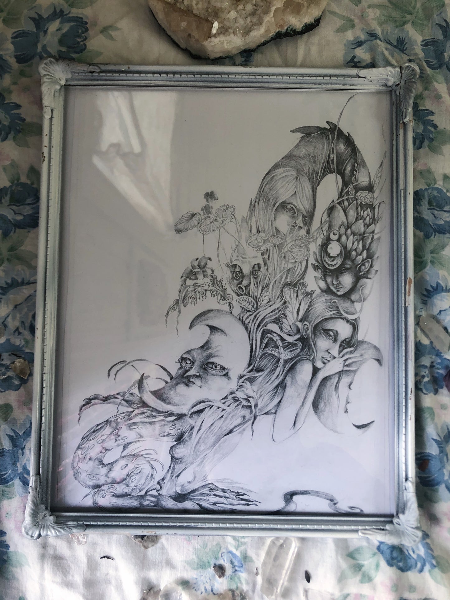 'chimera' original framed art