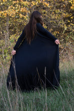 Load image into Gallery viewer, ruffle robe // sheer textured black