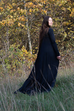 Load image into Gallery viewer, ruffle robe // sheer textured black