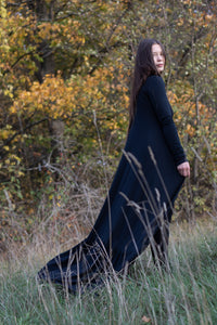ruffle robe // sheer textured black