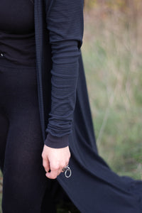 ruffle robe // sheer textured black