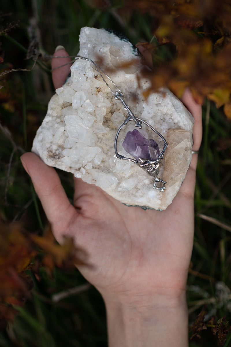 amethyst pendant // ace of cups