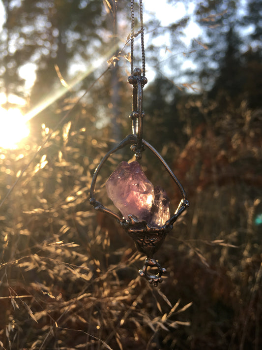 amethyst pendant // ace of cups