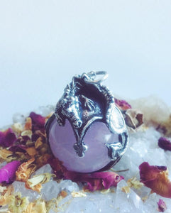 lindworm II // silver & quartz sphere pendant