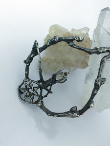 faerie magic jewel // faerie medallion // silver and herkimer crystal