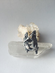 silver wood magic ring // cloven pine